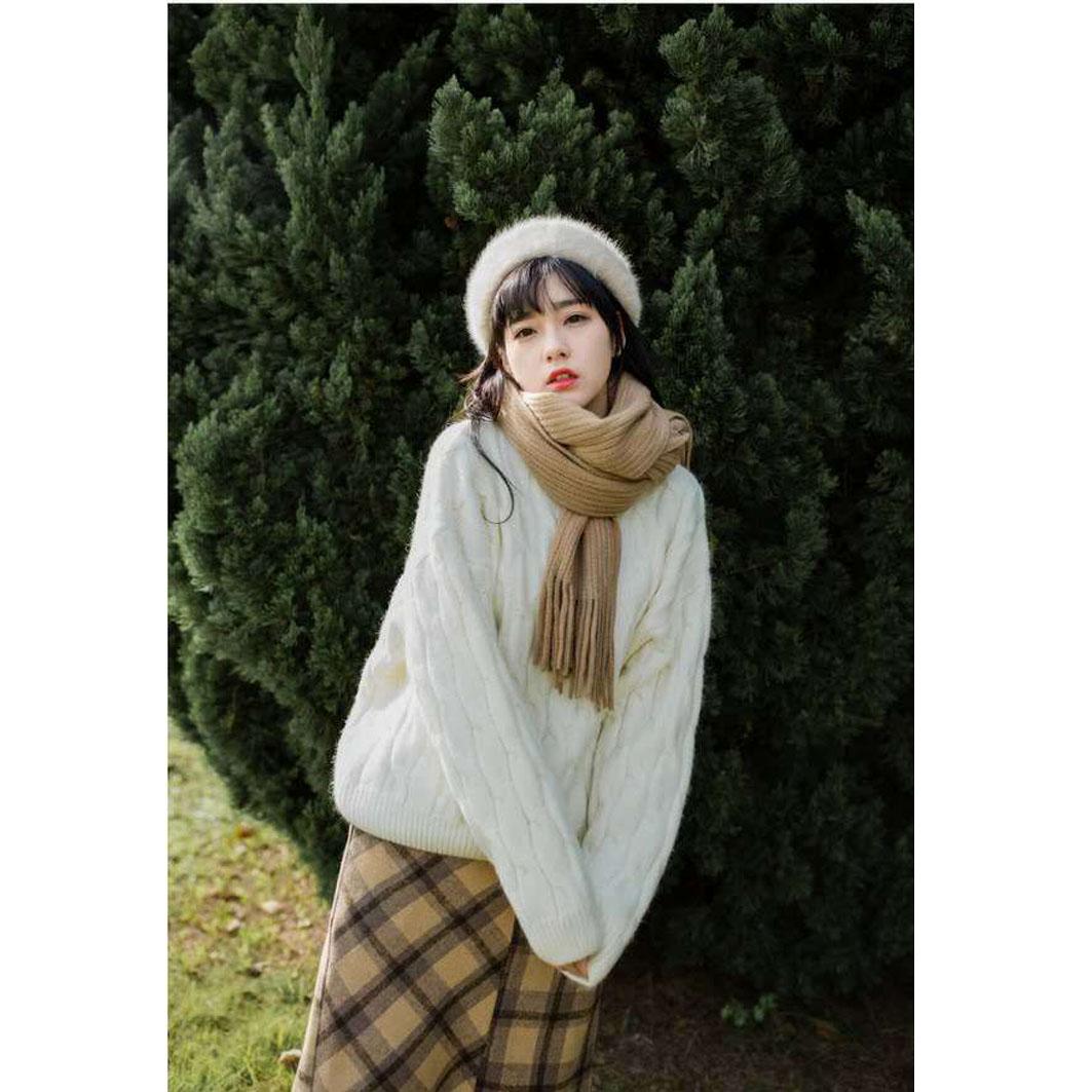 Women Winter Sweater Knitted Pullovers Casual Loose Sweater Twisted Sweater Warm Thick Jumper Tops
