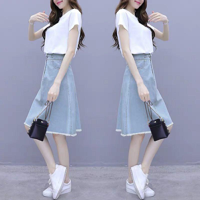 Summer Women Midi Denim Skirt Fashion Casual Tassel A-line Harajuku Female Light Blue Skirt Jeans Elegant Pocket Moda Mujer
