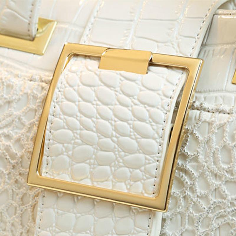 Genuine Leather Handbags Fashion All-match Handbags Atmospheric One-shoulder Messenger Bag Crocodile Pattern Middle-aged Mother Bag