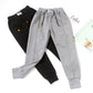 Girls' Loose and Velvet Sweatpants Autumn and Winter High-waisted Children's Baby Outer Wear Trousers Women