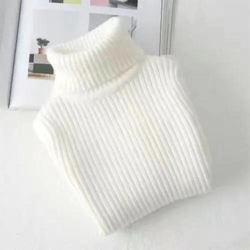 High-neck Knitted Sweater Boys Girls Autumn Winter New Without Velvet Plus Thickening Small Medium Large Children's Bottoming