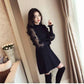 Thin and Velvet Dress Long-sleeved Dress Fairy Skirt In The Long Waist Was Thin Outside