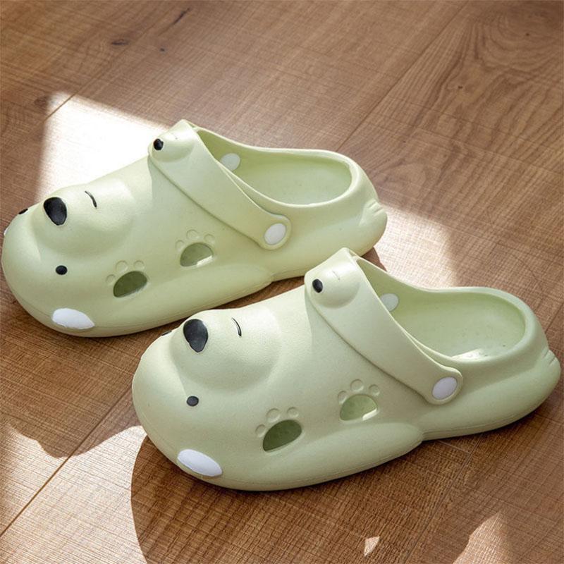Cute Cartoon Bear Couple Baotou Cave Shoes Women Wear Summer Sandals Fashion All-match Thick Bottom Non-slip Sandals and Slippers