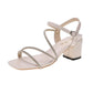 Size 34-39 Women Shiny Slippers Outdoor Bohemian Beach High Heels Wear-resistant Non-slip Office Lady Rhinestone Sexy Sandals