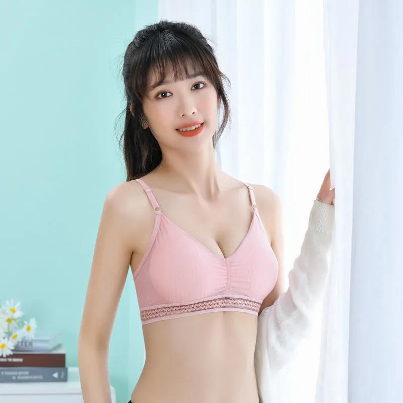 Spring and Summer Thin Ice Silk Lace Sexy No Steel Ring Wrapped Chest Beautiful Back Gathered Bottoming Women's Underwear Bra