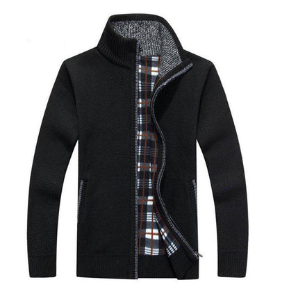 Autumn and Winter Sweater Men's Cardigan Velvet Thick Casual Jacket Loose Warm Fashion Men's Clothing