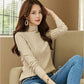 Women's Casual Turtleneck Slim Basic Solid Pullover Sweater Long Sleeve Knitted Elastic Jumper