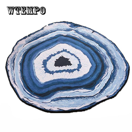 Geometric Abstract Round Carpet Imitation Wood Grain Print  Mat Bedroom Bay Window Chair Carpet