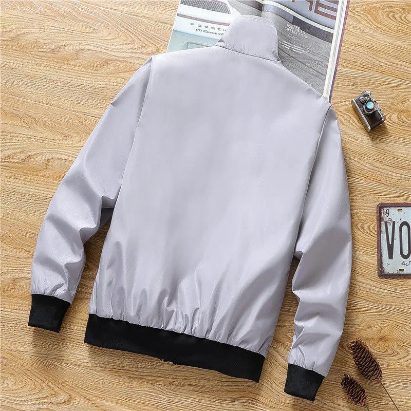 Men's Spring and Autumn Jacket Casual Men's Stand-up Collar Solid Color Casual Jacket Trend Men's Clothing