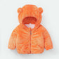Girls' Warm and Windproof Cotton Clothes Autumn and Winter Thickened Plus Fleece Hooded Jacket