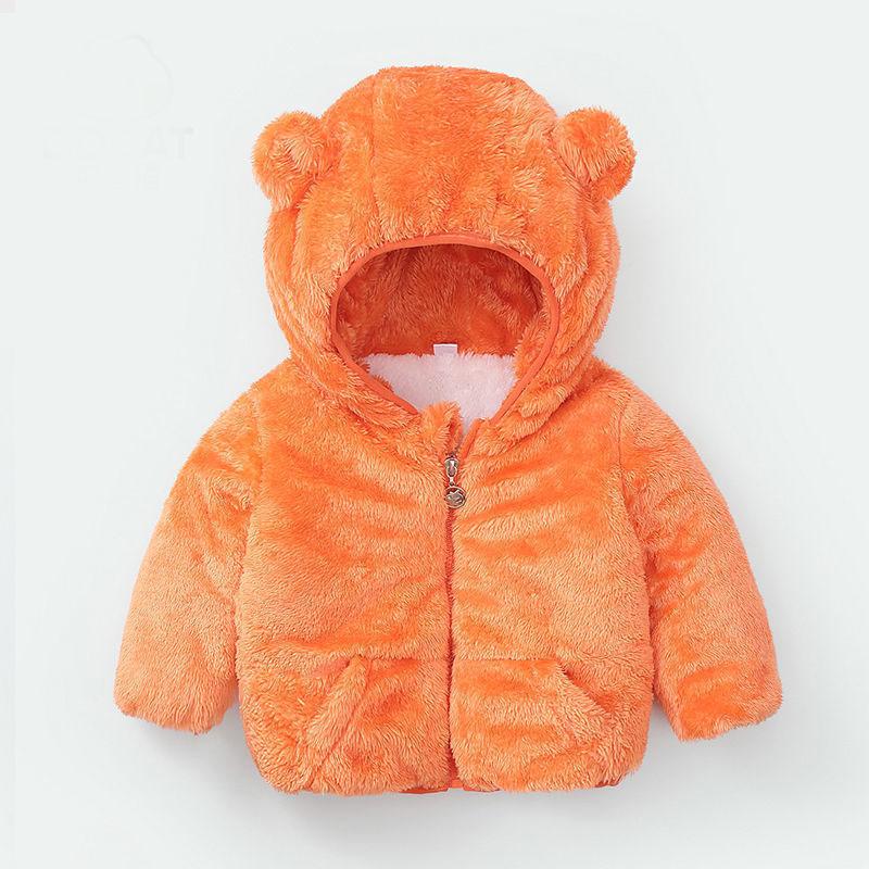 Girls' Warm and Windproof Cotton Clothes Autumn and Winter Thickened Plus Fleece Hooded Jacket