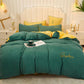 Four Seasons Simple Embroidery Thickening Brushed Four-piece Household Duvet Cover Dormitory Bedding Set