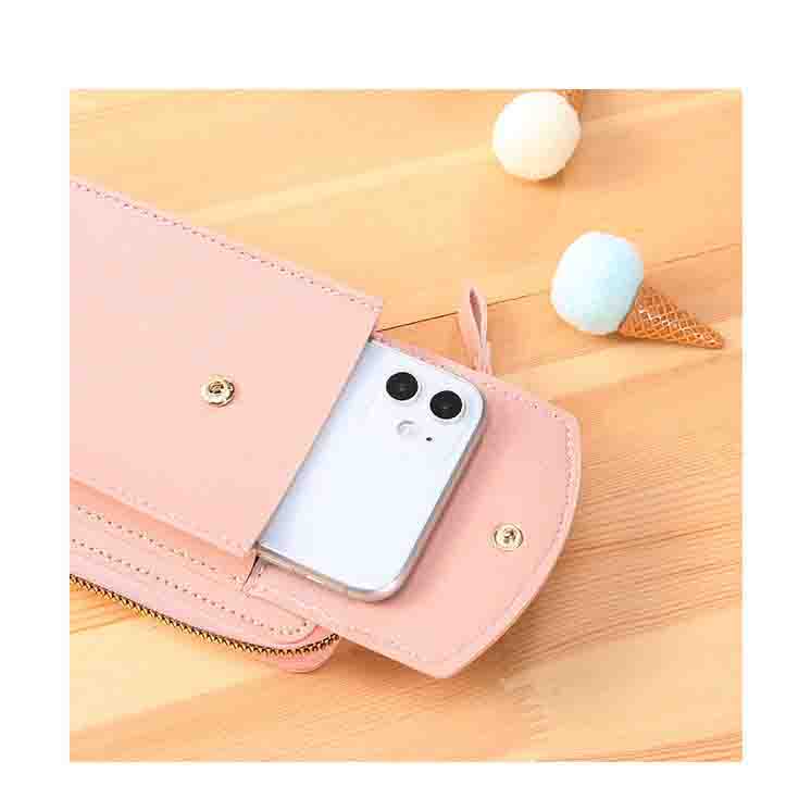 Women PU Leather Cell Phone Pocket Fashion Card Holders Small Crossbody Bag