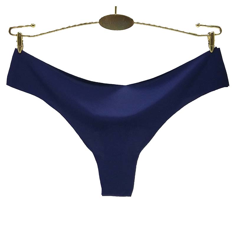 6 Pieces/set of Ice Silk Seamless T-shaped Panties Feminine Fashion Large Size Wide Belt Pure Color Panties