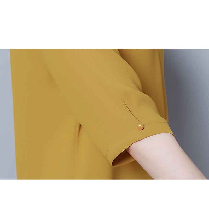 Chiffon Top Women's Mid-sleeve Mother's Summer Dress Fashionable Western Style Loose Plus Size Shirt