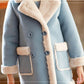 Girls' Winter Coats Big Children's Fur Girls Western Style Coats Mink Fleece Tops Woolen and Velvet Thick Solid Color Cotton Jackets