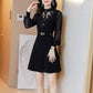 Spring and Autumn Dress Women's Spring Dress Western Fashion Hepburn Style Waist Waist Thin Black Skirt