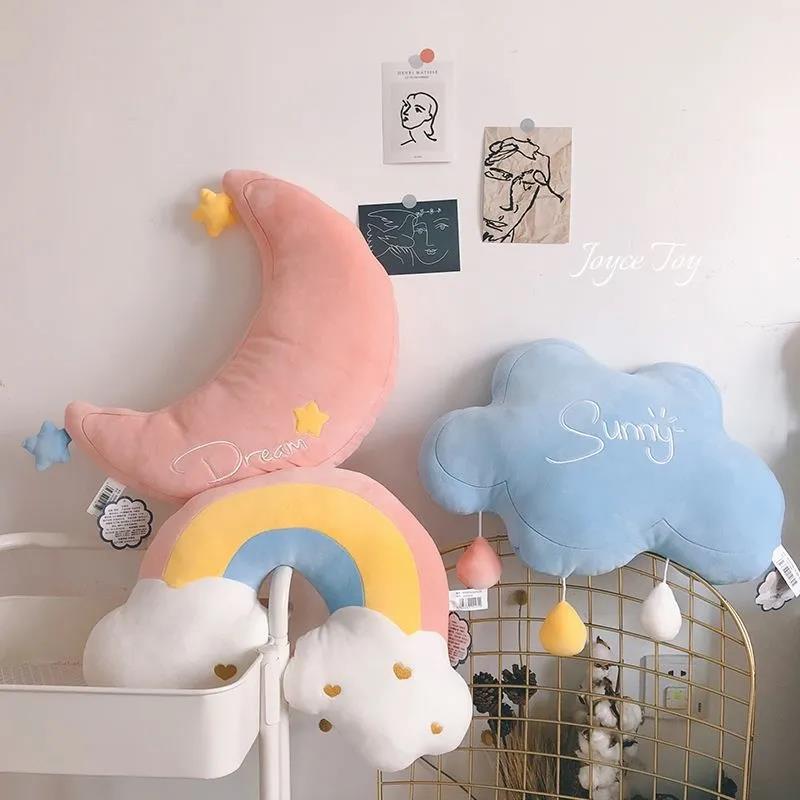 Ins Nordic Style Plush Toy Super Soft Rainbow Pillow Creative Pillow Office Moon Bay Window Birthday Gift