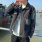 Coat Male 2021 Autumn Trend Splicing Jacket Street Denim Jacket