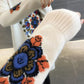 Ethnic Thick Pullover Sweater Women Korean Loose Embroidered Knitted Bottoming sweater All-match Knitweat Autumn and Winter