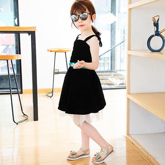 Girl's Bowknot Velcro Soft Soled Single Breathable Shoes Girls' Non Slip Hollow Out Light Princess Shoes