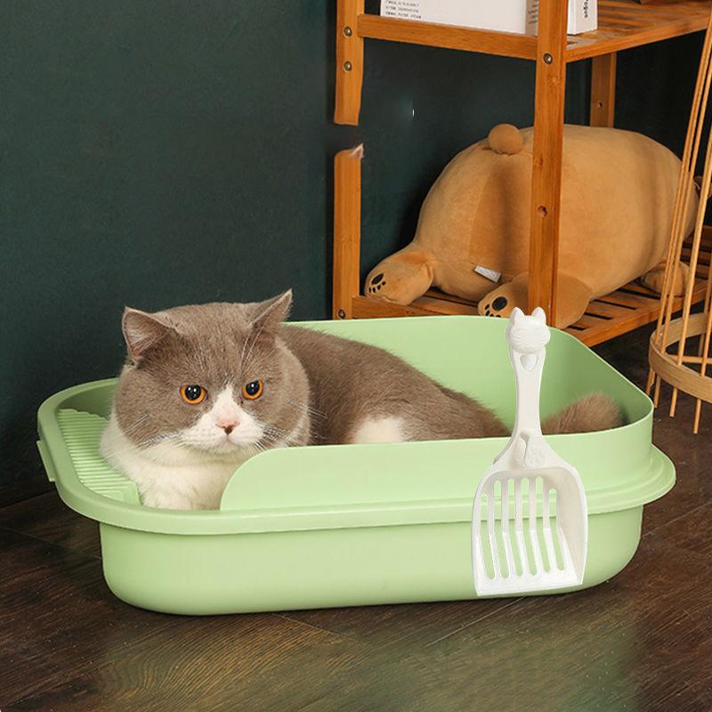 Cat Litter Box Splash-proof Semi-enclosed Large Cat Toilet Deodorant Cat Poop Box Small Kitten Litter Box Kitty Supplies