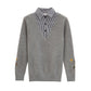 Autumn Winter women Sweater Korean Embroidered Lapel Stitching Fake Two-piece Blouse Loose Pullover Sweater for Students Office lady