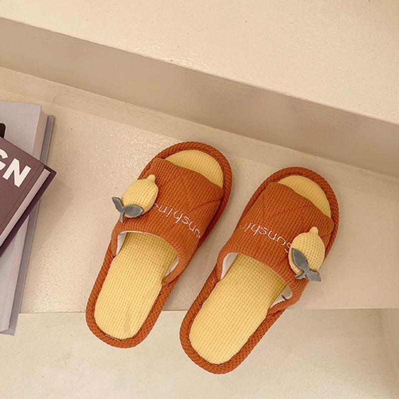 Slippers Women's Linen Slippers Cute Fruit Slippers Home Non-slip Cotton Linen Lovers Children Floor Slippers