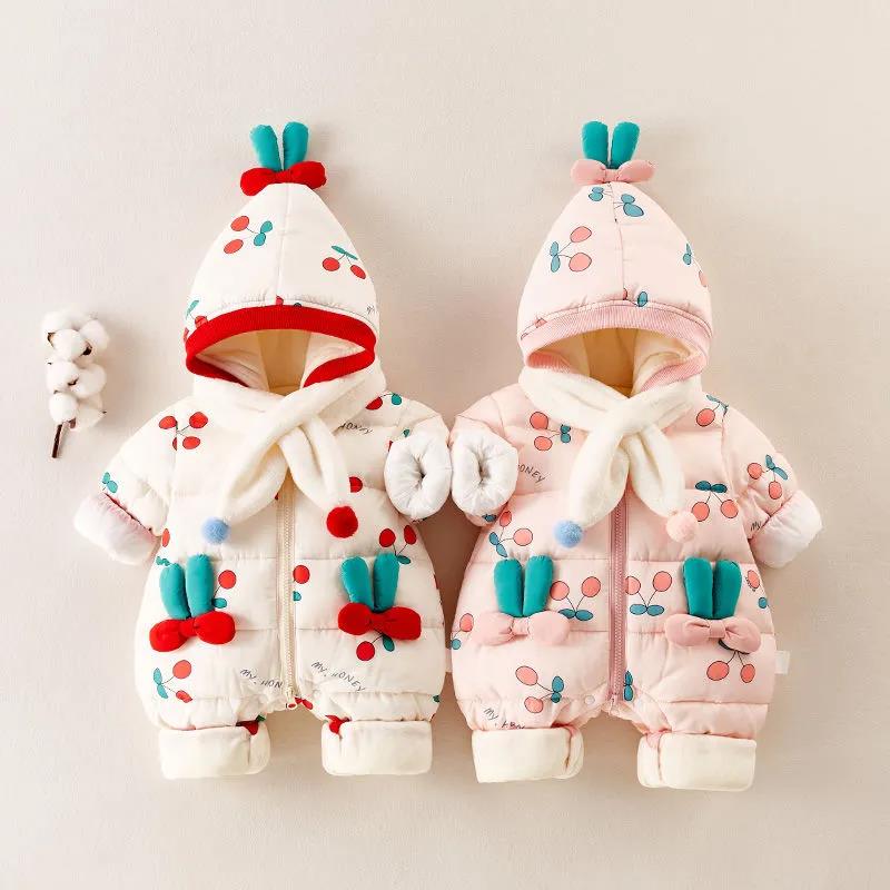 Newborn Baby Clothes Autumn and Winter Suits Thickened One-piece Cotton Clothes Cute Baby Winter Cotton Clothes Full Moon Children's Winter Clothes