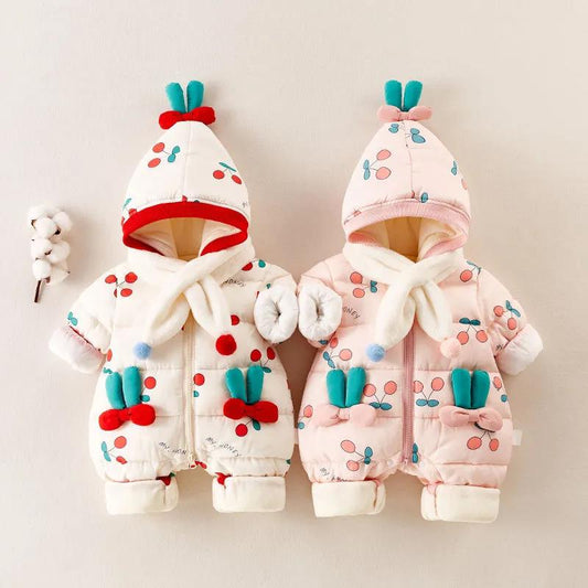 Newborn Baby Clothes Autumn and Winter Suits Thickened One-piece Cotton Clothes Cute Baby Winter Cotton Clothes Full Moon Children's Winter Clothes