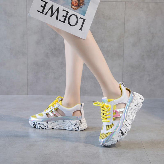 Plus Size 35-40 Summer Fashion Women Mesh Shoes Cutout Beach Casual Sandals Women Flip Flop Sandals
