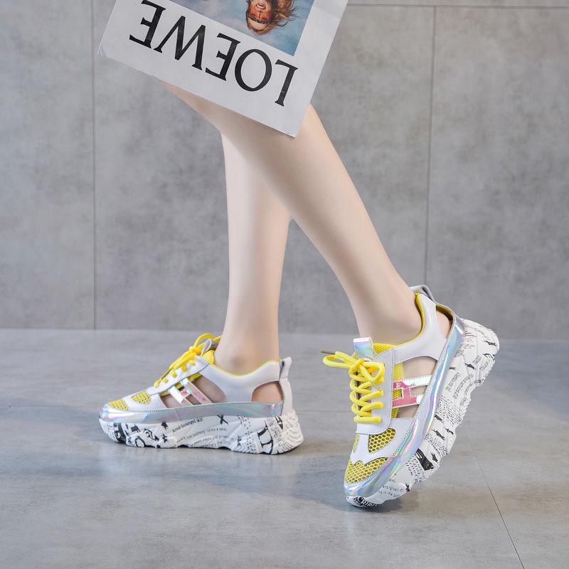 Plus Size 35-40 Summer Fashion Women Mesh Shoes Cutout Beach Casual Sandals Women Flip Flop Sandals