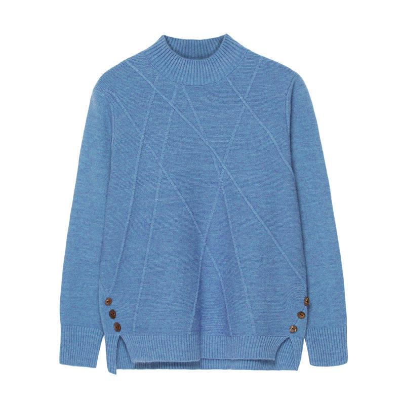 Sweater Women Autumn Winter Loose Casual Solid Color Sweater Long-sleeved Knitwear Short Sweater