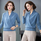 Women's Solid Color Woollen Sweater Loose Plus Size Cross V-neck Sweater Pullover Wool Knit Jumper