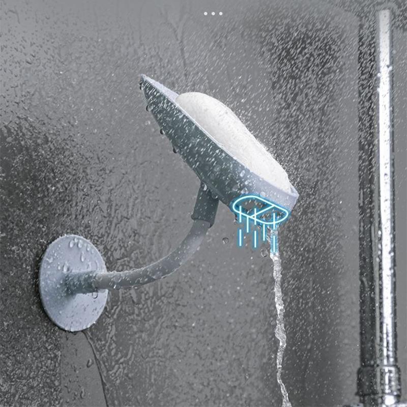 Drain Soap Box Perforation-Free Household Toilet Bathroom Vertical Creative Suction Cup Wall-mounted Soap Holder Soap Shelf