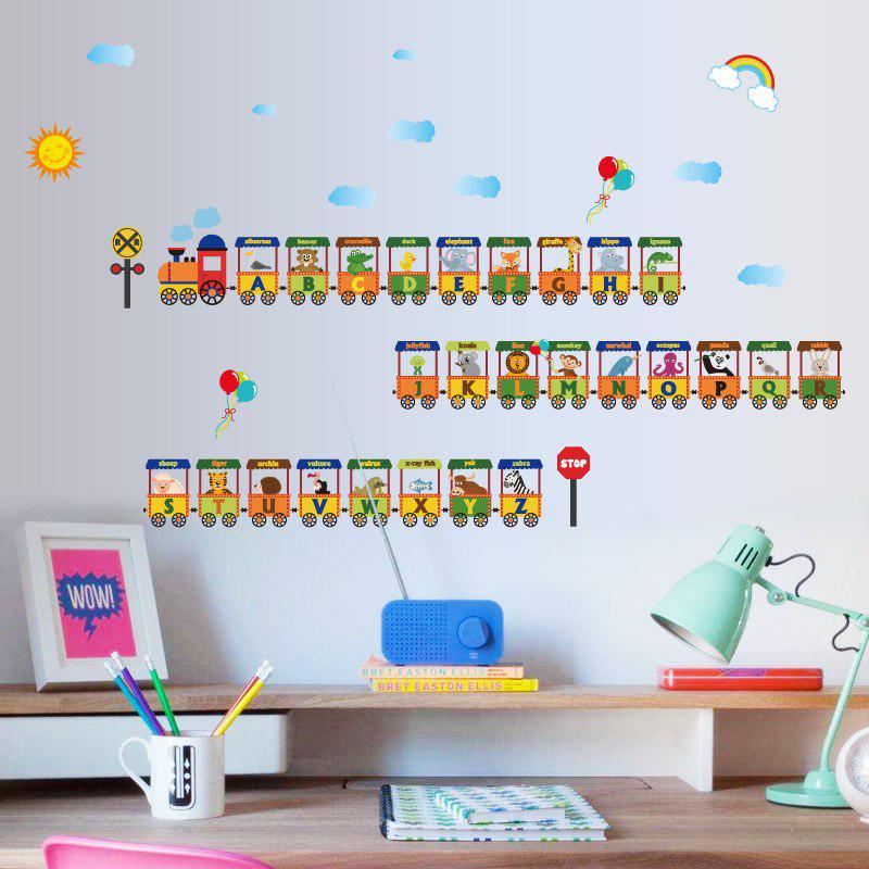 [Wall sticker ]Cartoon English Letter Train Children Wall Stickers For Kids Rooms Nursery Baby Bedro