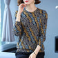 Autumn and Winter Printing Bottoming Shirt Women's Plus Size Casual Sweater Fashion Round Neck Printed Sweater