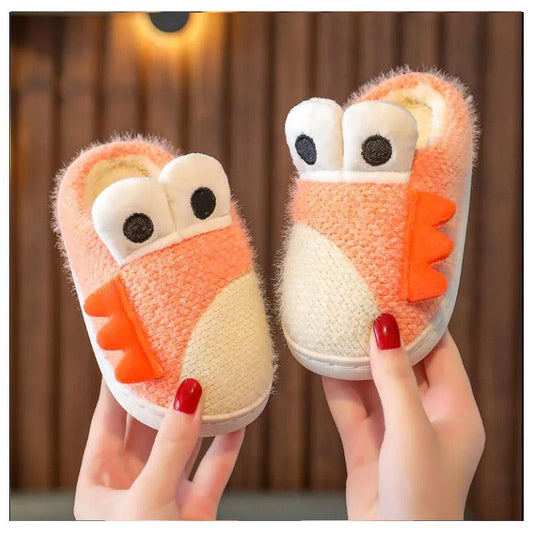 Children's Cotton Slippers Cute Autumn and Winter Boys and Girls Non-slip Soft Bottom Indoor Home Dinosaur Cartoon Baby Cotton Slippers
