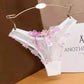 Mesh Ladies Thong Transparent Low Waist Panties Women Embroidered T Pants Cotton File