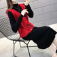 Women's Sweater Dress Set Autumn Waist Knit Mohair Vest and High Neck Slim Sweater Dress Two-piece Suit Ladies Outfits