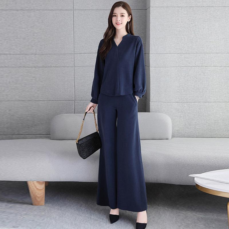 Wide-leg Pants Suit Women's 2021 Spring and Autumn Women's Women's Thin Two-piece Suit