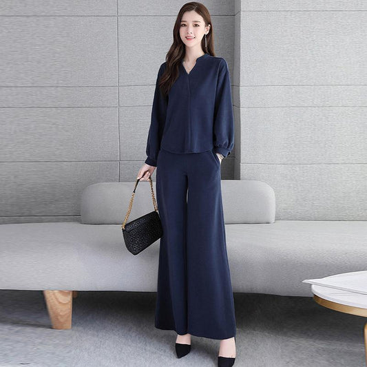 Wide-leg Pants Suit Women's 2021 Spring and Autumn Women's Women's Thin Two-piece Suit