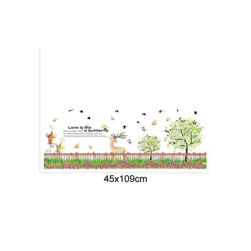[sticker ]Country Style Fence Flower Garden Wall Stickers For Kids Rooms Nursery Living Room Home D