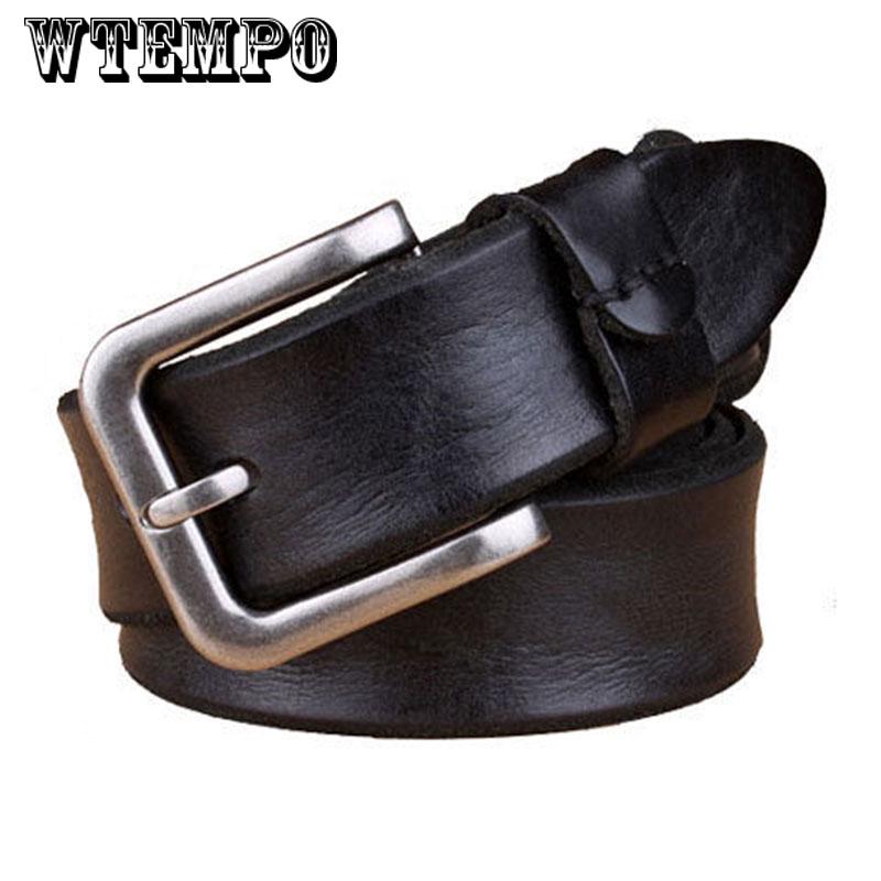 First layer leather men's leather belt retro pin buckle wild youth jeans old belt