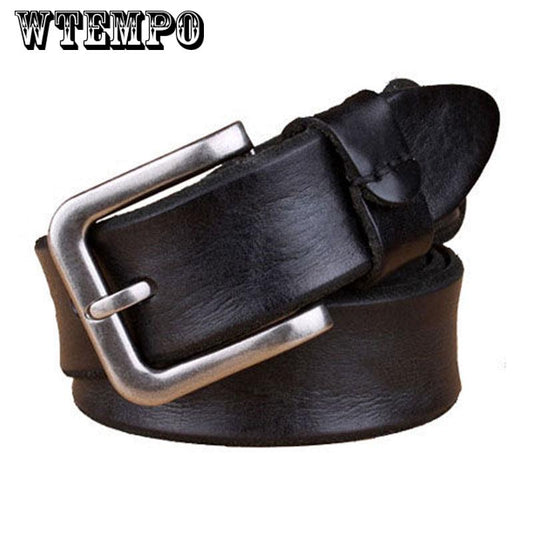 High Quality Leather Casual Pin Buckle Belt for Men Brown Leather Belts Vintage Style Design Belt
