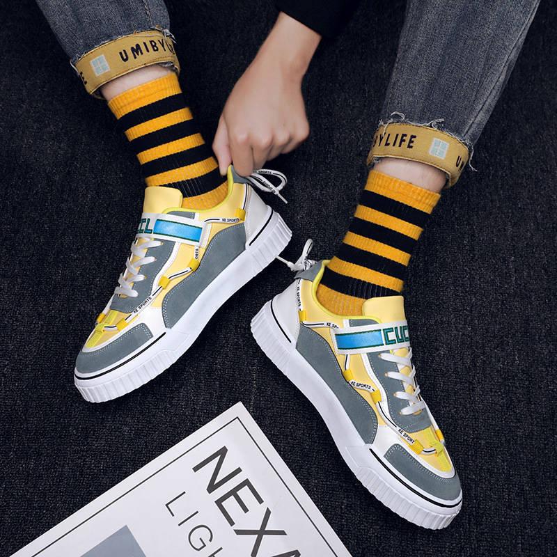 Men's casual Fashion print sneakers color matching casual shoes for men Flat non-slip color sneakers