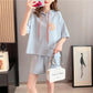 Summer Loose Casual Hooded Short-sleeved Sweater Hoodie Sports Shorts Two-piece Fashion Suit Women