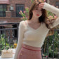 Imitation Mink Off-shoulder Sweater Women's Early Autumn and Winter Wear Fairy Slim Slimming Long-sleeved Sweater Top
