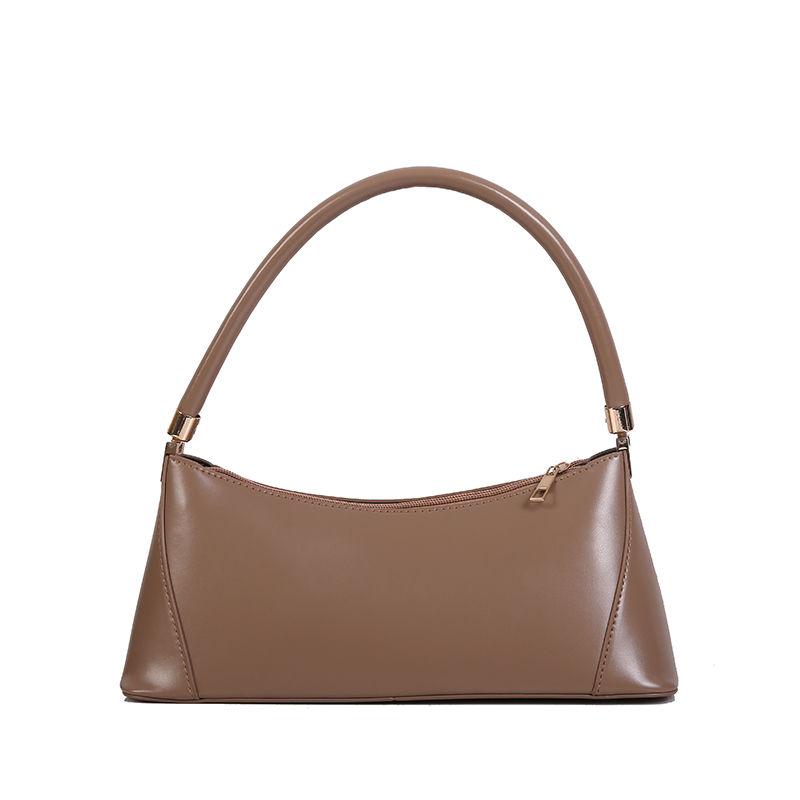 Lady Simple Glossy Elegant baguette Bag PU Leather Armpit Bag for Women Shoulder Handbags