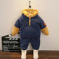 Children's Cotton-padded Clothes Suits Children's Winter Plus Velvet Children Clothes Boys' Cotton-padded Clothes Baby Handsome Two-piece Suits